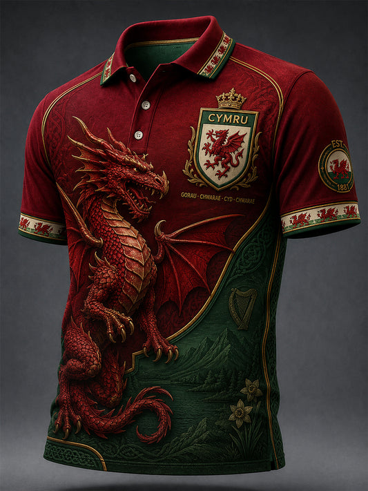 Men's Wales Welsh Rugby Lover Short Sleeve Shirt