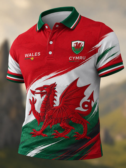 Men's Wales Welsh Rugby Lover Short Sleeve Shirt