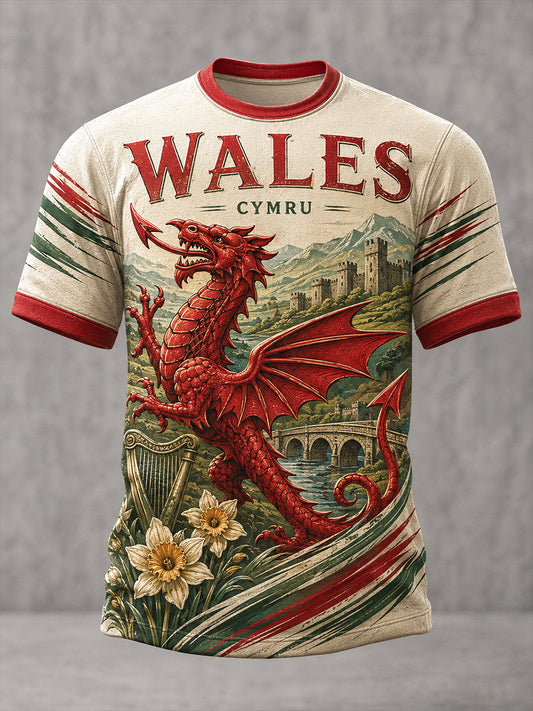 Men's Wales Welsh Rugby Lover Short Sleeve Shirt