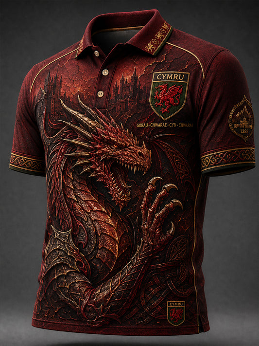 Men's Wales Welsh Rugby Lover Short Sleeve Shirt
