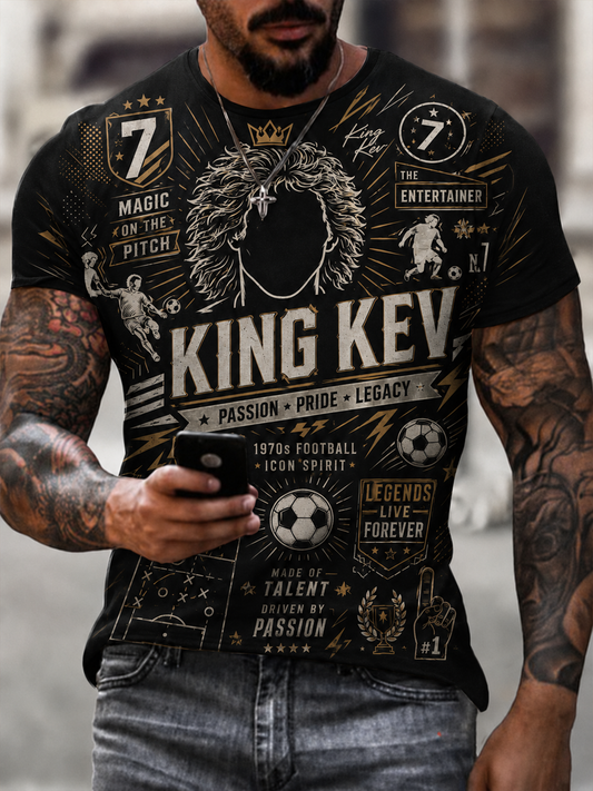 Men's Rip King Kev 7 England Football Lover Printed short sleeves t-shirt