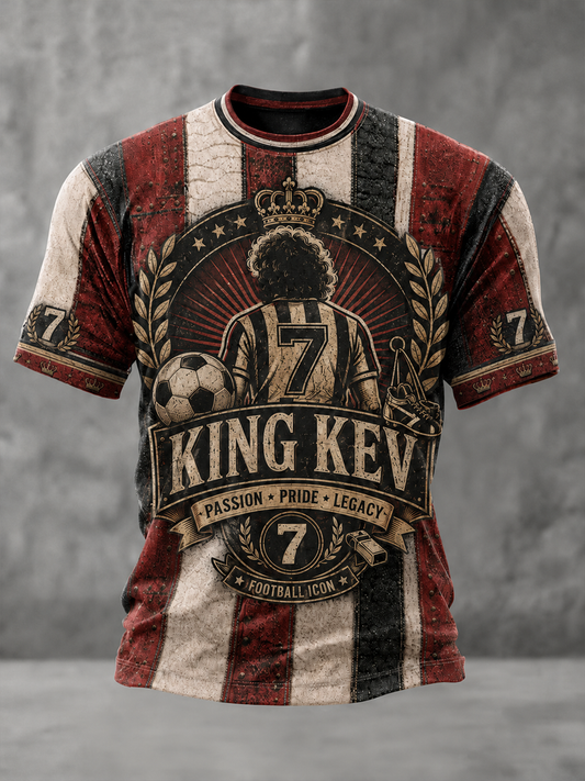 Men's Rip King Kev 7 England Football Lover Printed short sleeves t-shirt