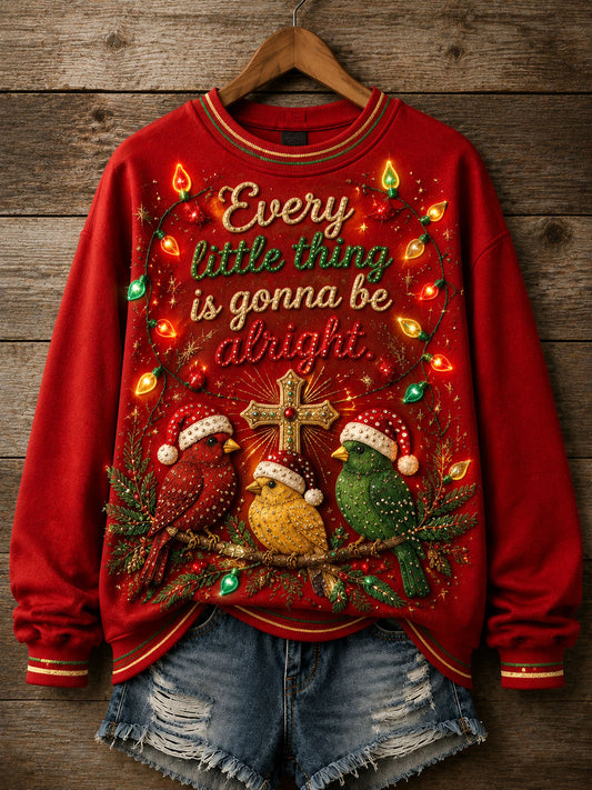 “Everything's Gonna Be Alright” Christmas Light String Sweatshirt