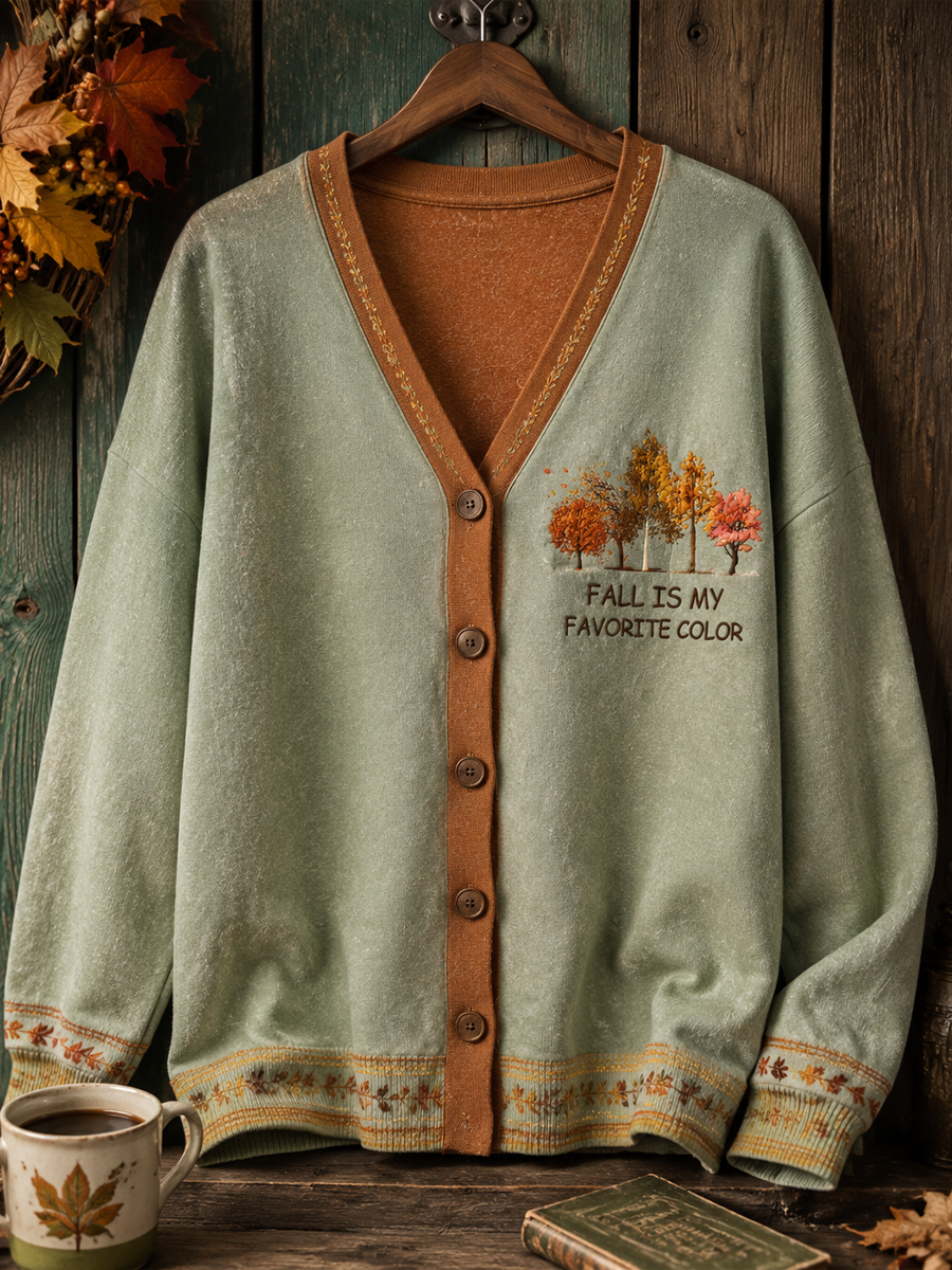 women's FALL IS MY FAVORITE COLOR cardigan