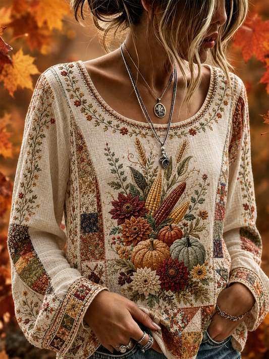 Women's Fall Cotton-Linen Shirt