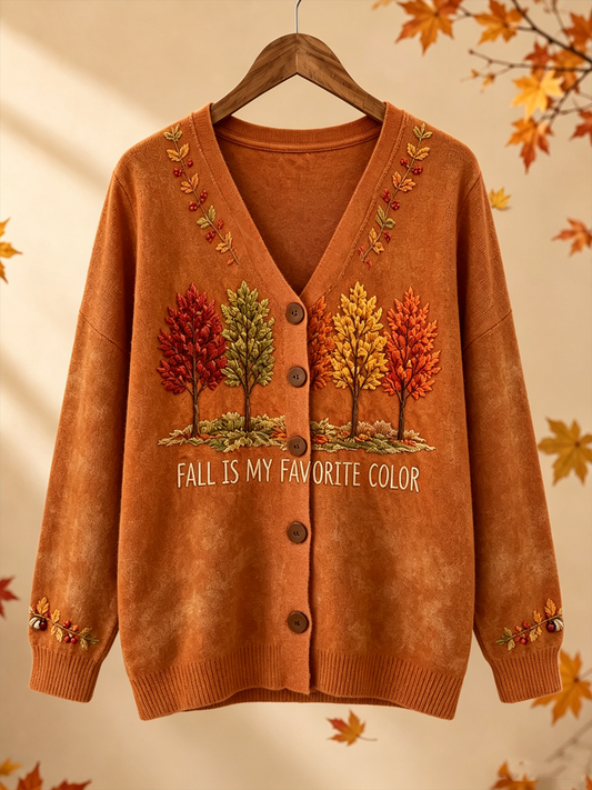 women's FALL IS MY FAVORITE COLOR cardigan
