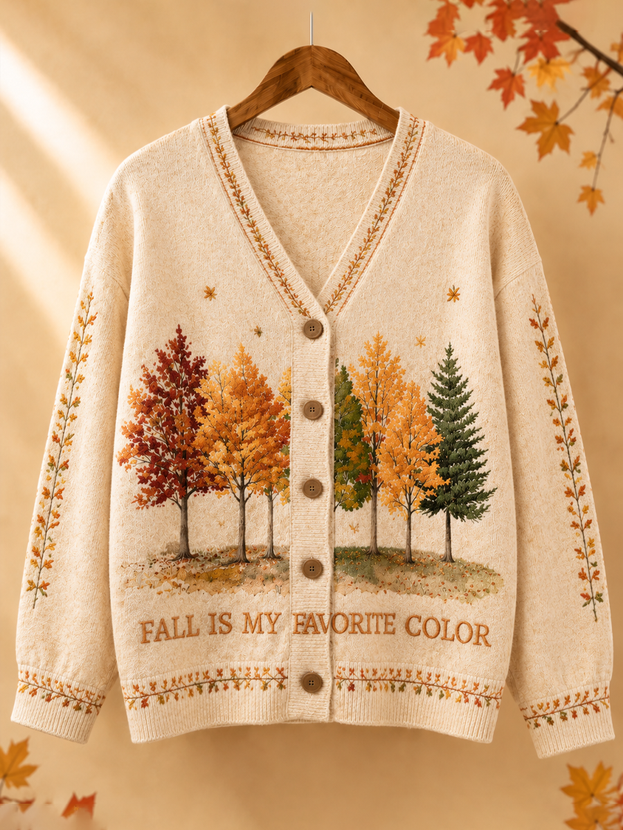 women's FALL IS MY FAVORITE COLOR cardigan
