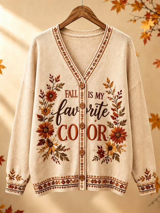 women's FALL IS MY FAVORITE COLOR cardigan