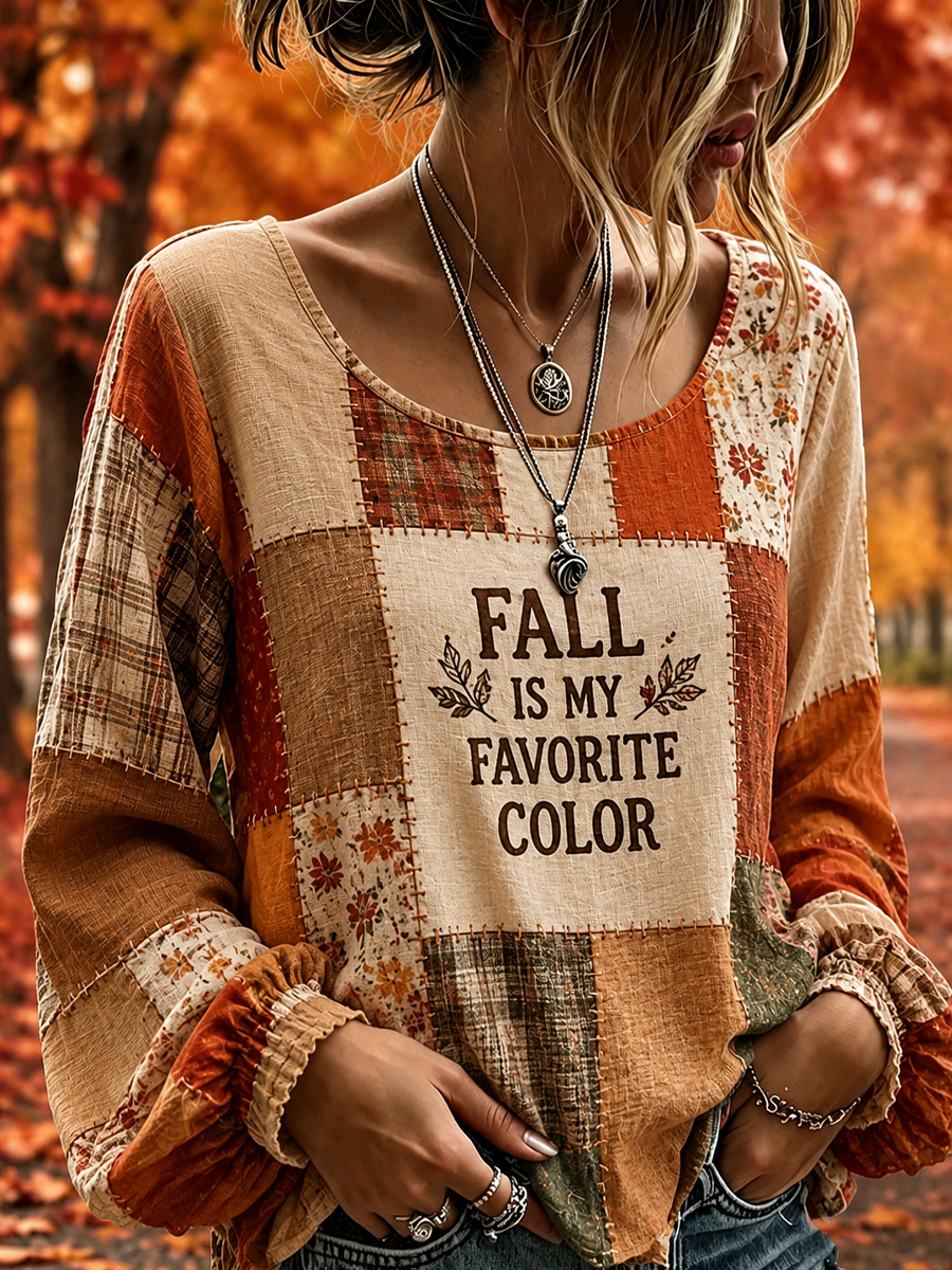 Women's Fall Is My Favorite Color Cotton-Linen Shirt