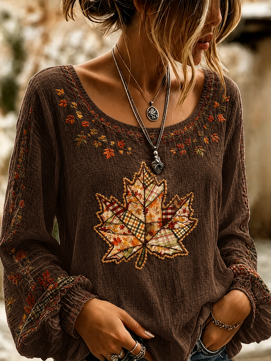 Women's Fall Cotton-Linen Shirt