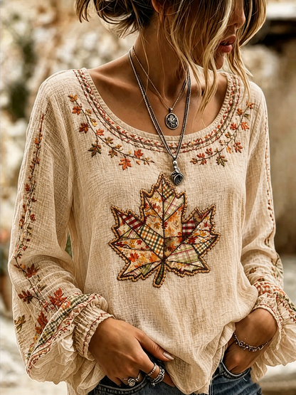 Women's Fall Cotton-Linen Shirt