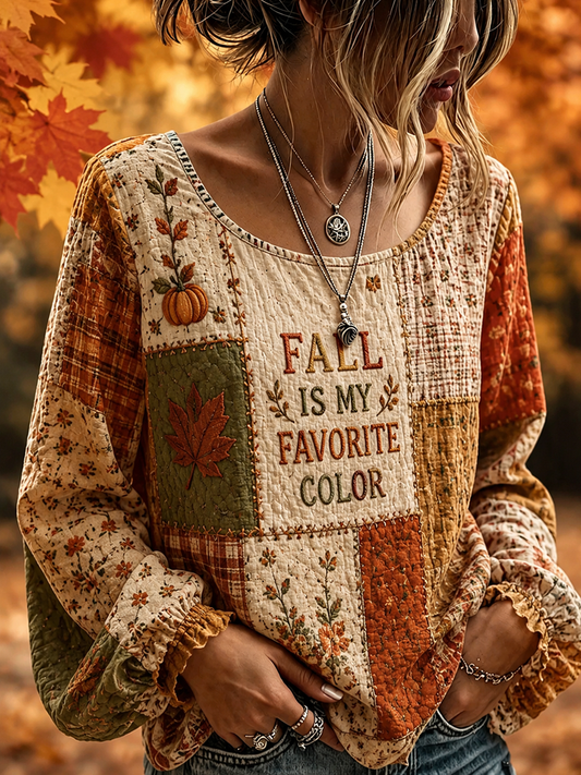 Women's Fall Is My Favorite Color Cotton-Linen Shirt