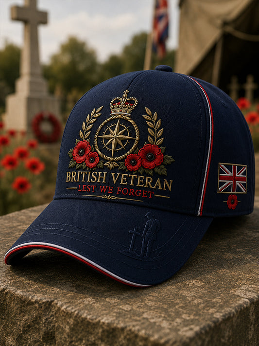 Men's Vintage Military Veteran Commemorative Print Hat