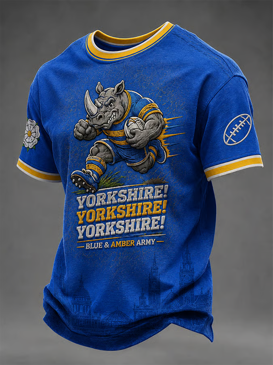 Men's UK rugby lover rhino Printed short sleeves t-shirt