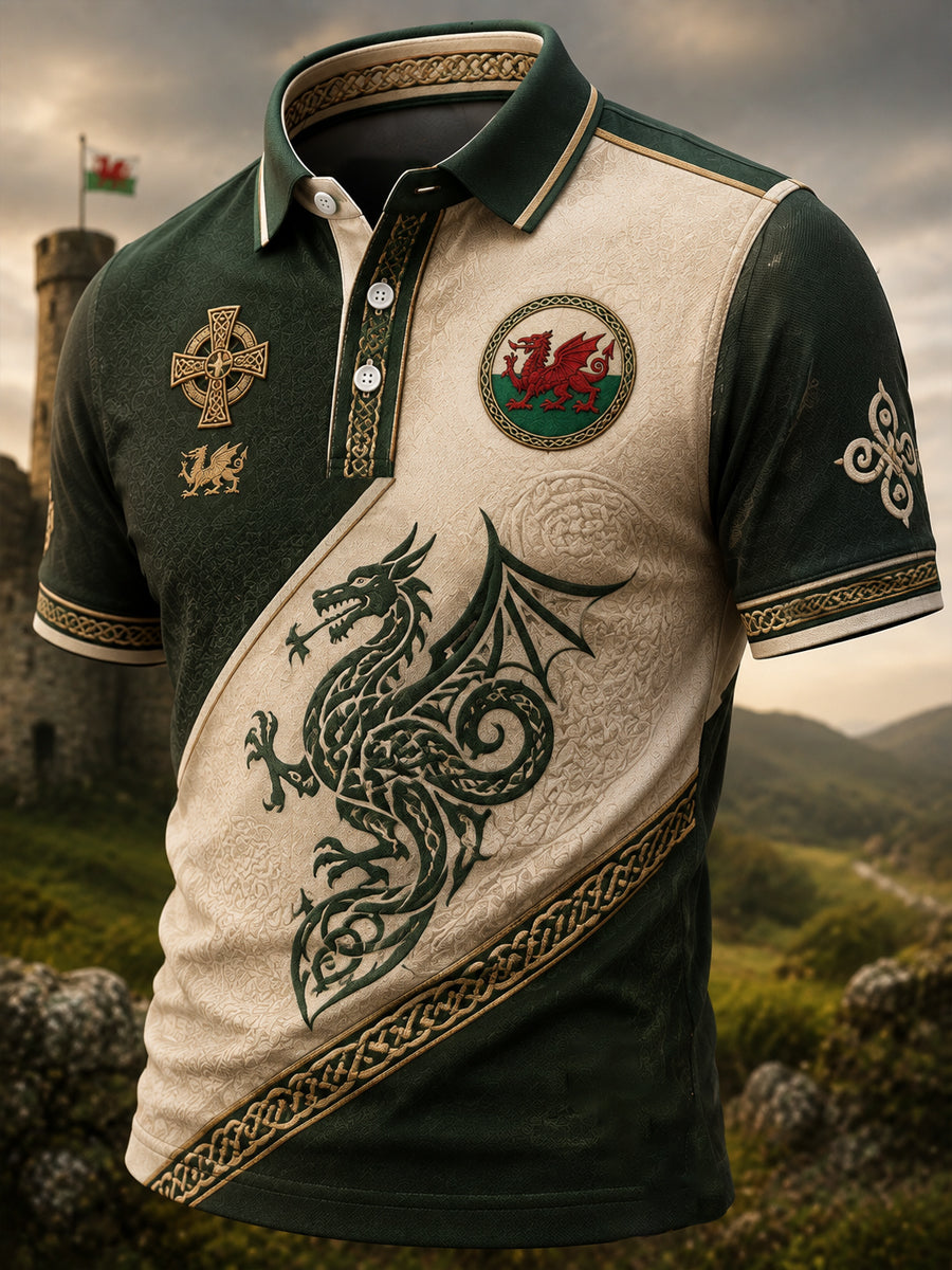 Men's Welsh Dragon Printed Shirt
