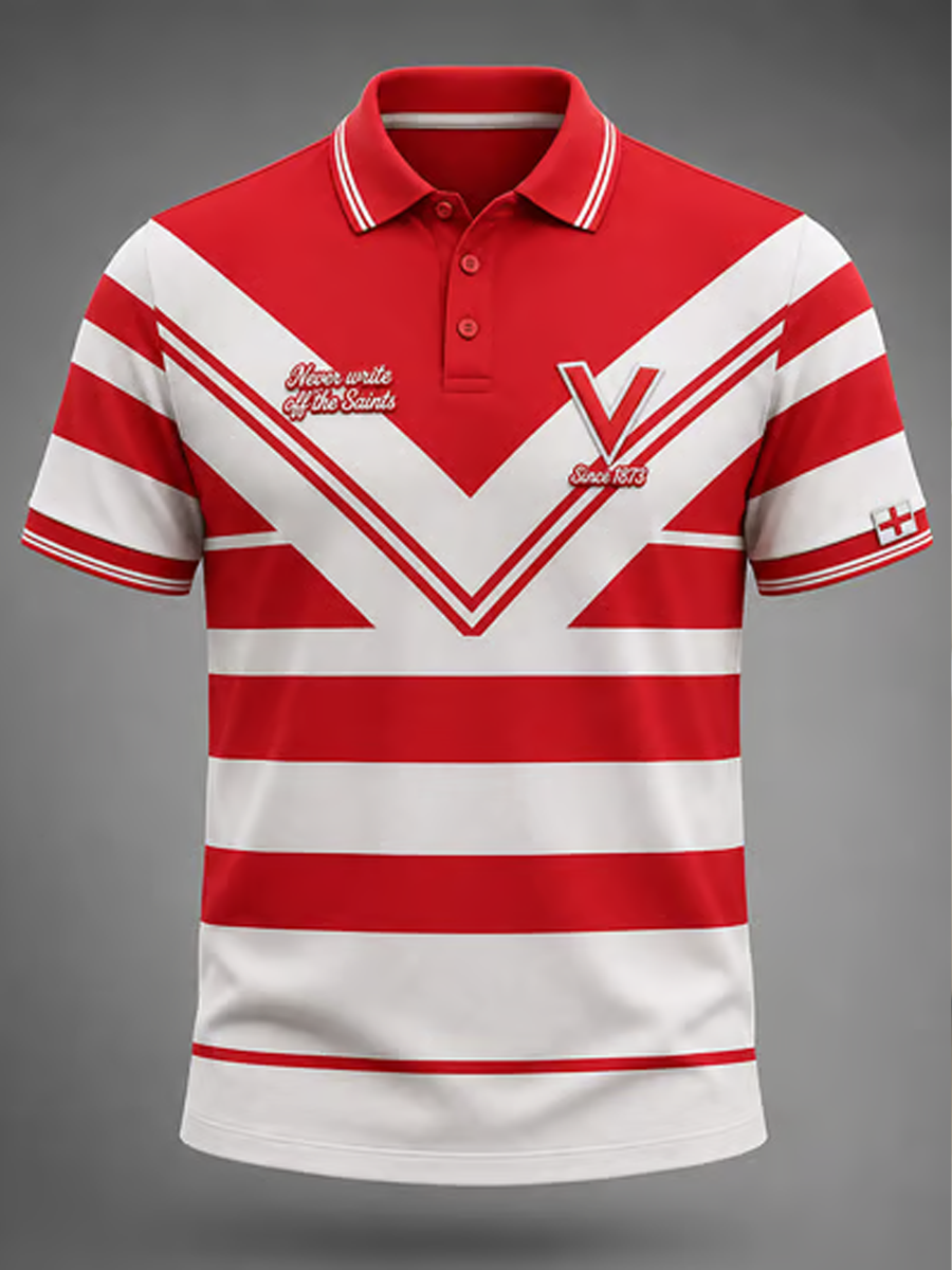 Men's Casual Rugby-Print polo shirt