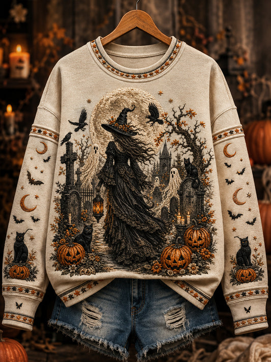 Women'sHalloween  Round-Neck Long-Sleeve T-Shirt
