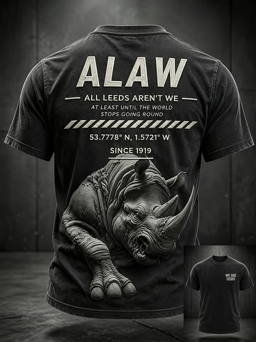Men's UK rugby lover rhino Printed short sleeves t-shirt
