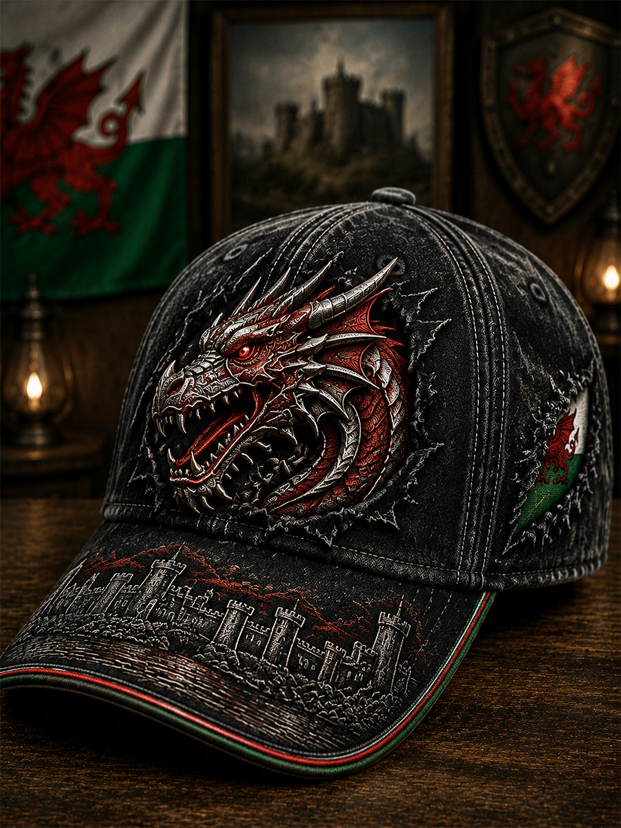 Unisex Welsh Red Dragon Printed Hat