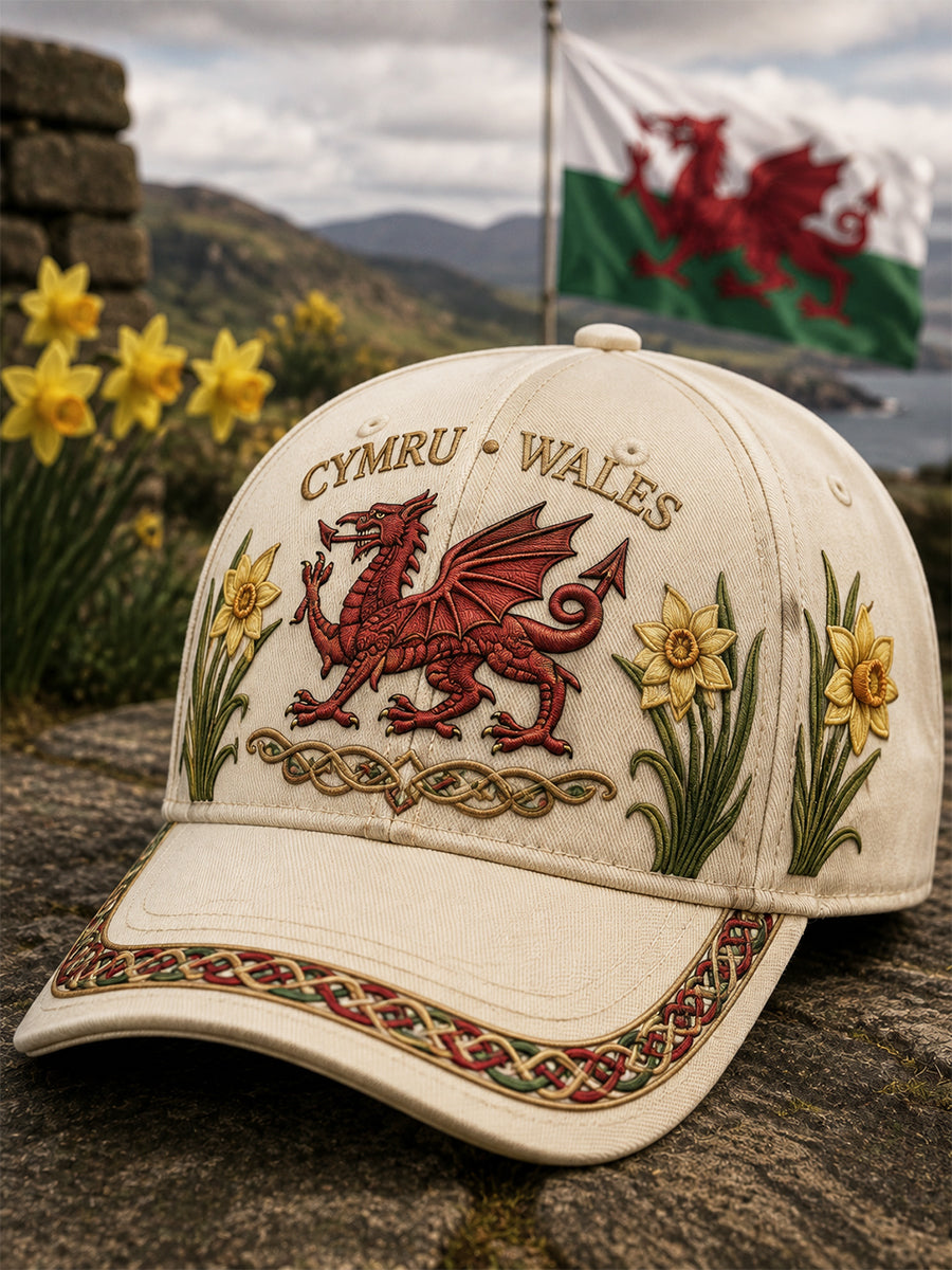 Unisex Welsh Red Dragon Printed Hat