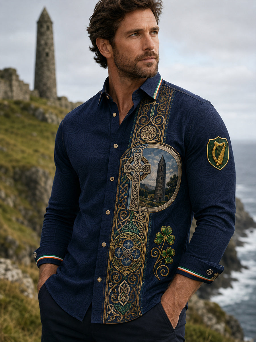 Men's Irish Patriotic Commemoration Waffle Shirt
