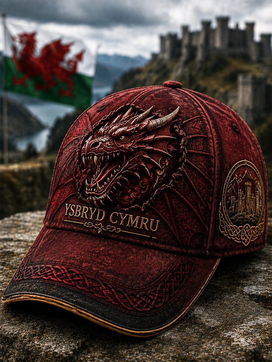 Unisex Welsh Red Dragon Printed Hat