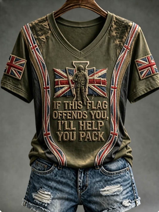 Women's IF THIS FLAG OFFENDS YOU I'LL HELP YOU PACK T-shirt
