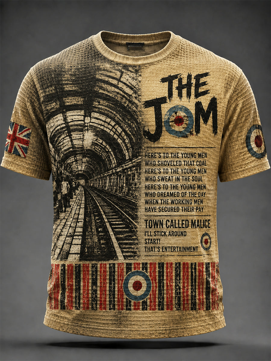Men's UK Mods Music Lover Paul Weller Printed Waffle T-shirt