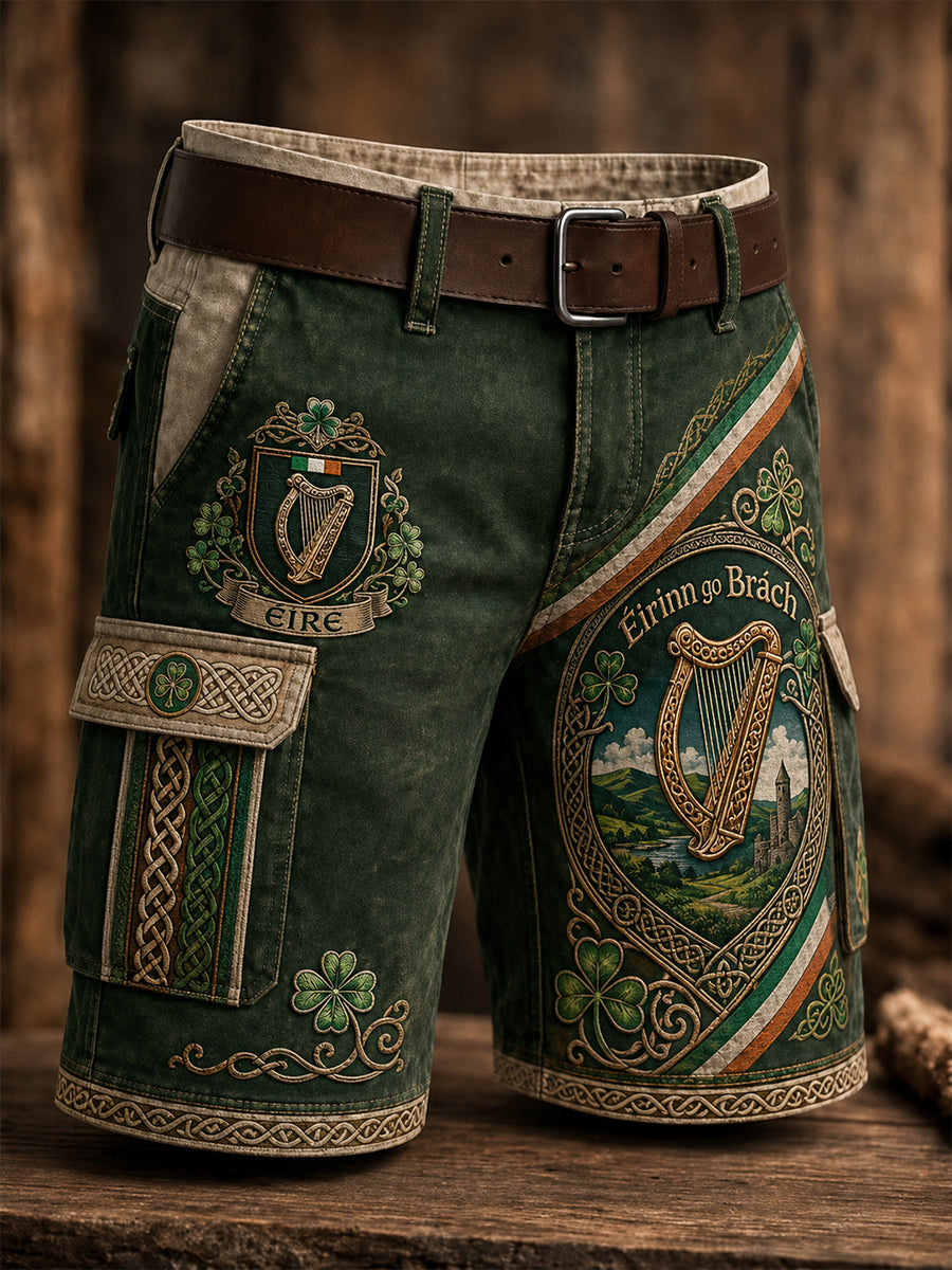 Men's Irish Patriotic Commemoration Art Print Casual Shorts