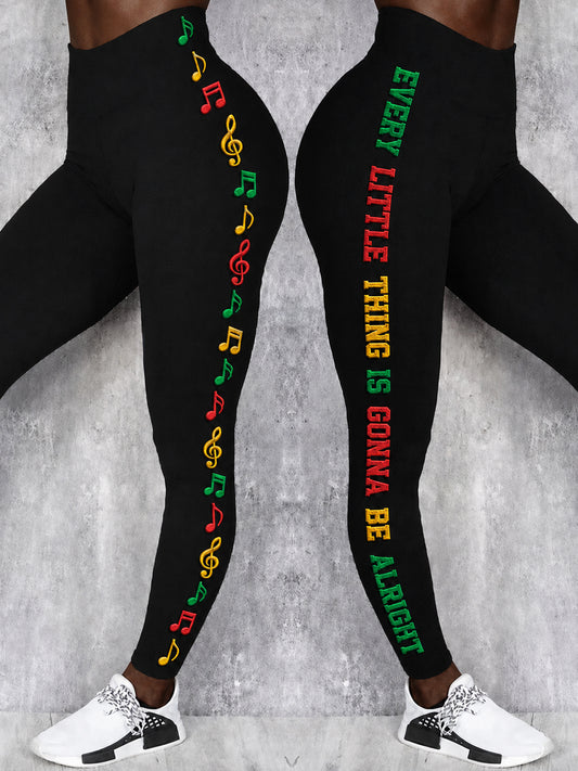 Women's Reggae Art Print Casual Leggings