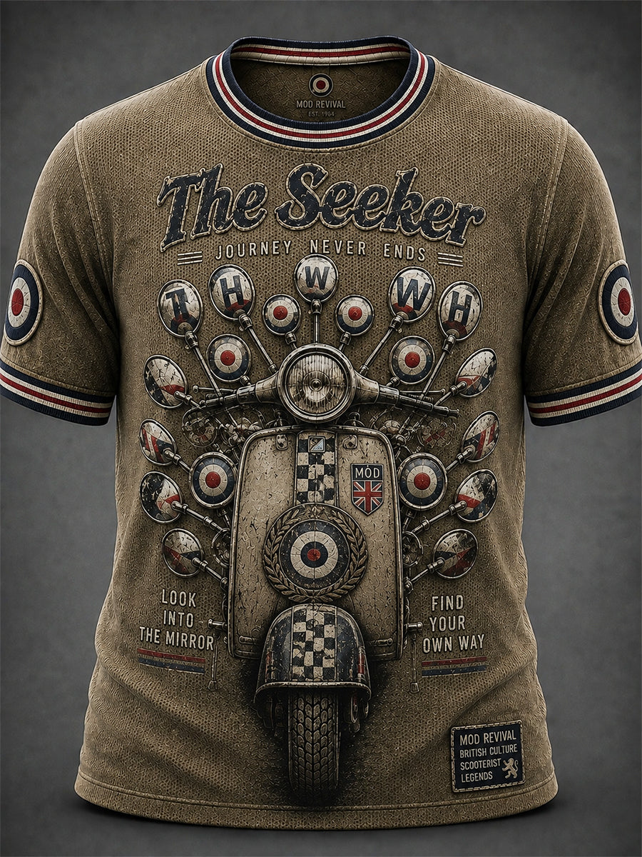 Men's UK Mods Music Lover The Who Printed Short-Sleeved T-Shirt