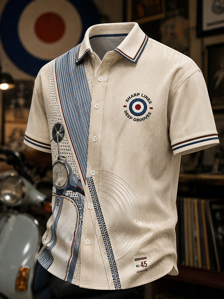 Men's Paul Weller And British Mod Culture  Casual Shirt Short Sleeve