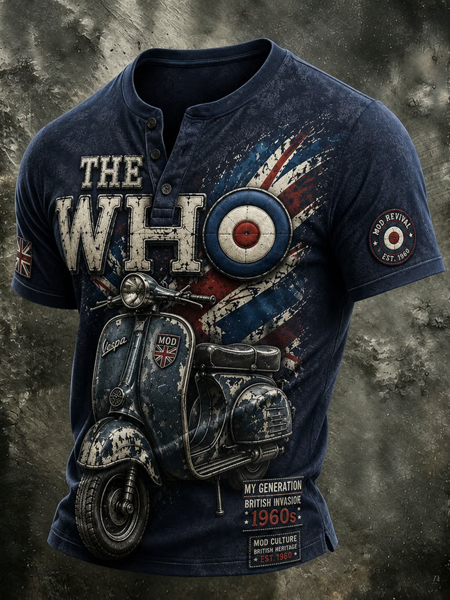 Men's Mods Culture UK Music Lover Printed short sleeve T-shirt