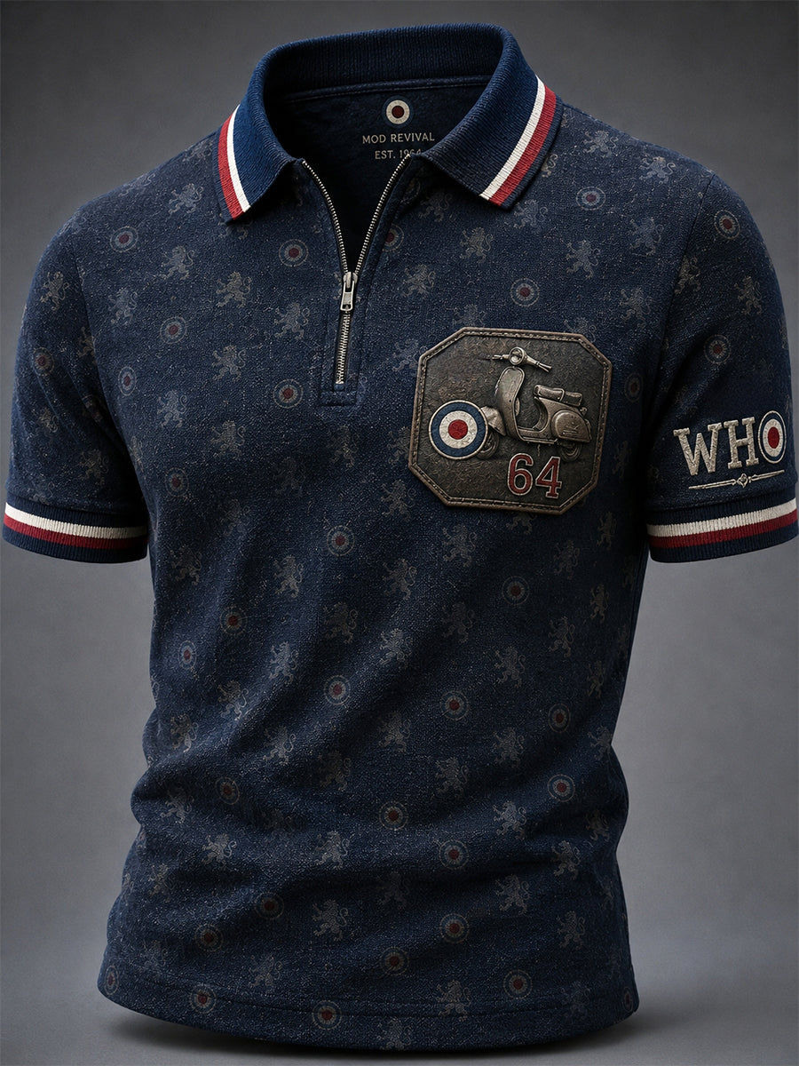 Men's UK Mods Music Lover The Who Printed Polo Shirt