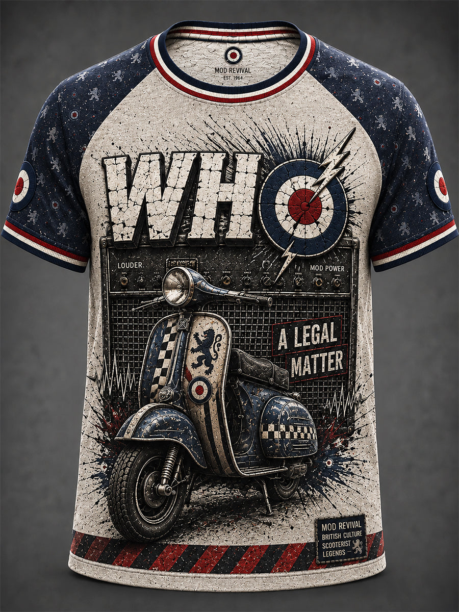 Men's UK Mods Music Lover The Who Printed Short-Sleeved T-Shirt