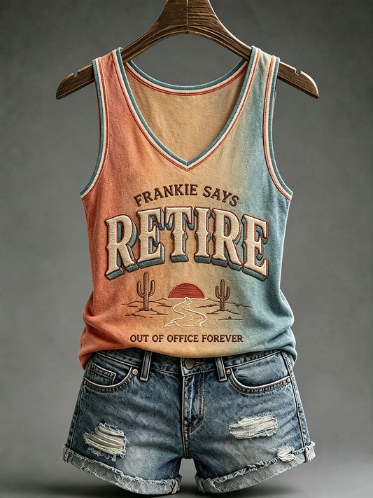 Women's "Frankie says retire" vests
