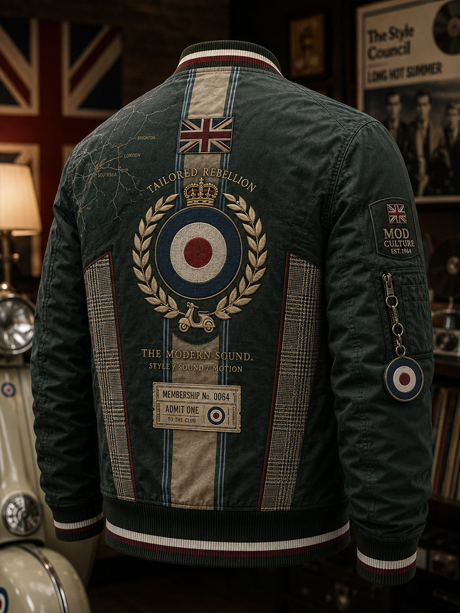 Men's British Paul Weller Modern Culture  Lover Printed Monkey Jacket