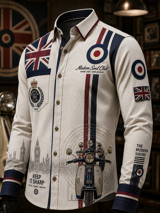 Men's British Paul Weller Modern Culture Business Style Waffle Shirt