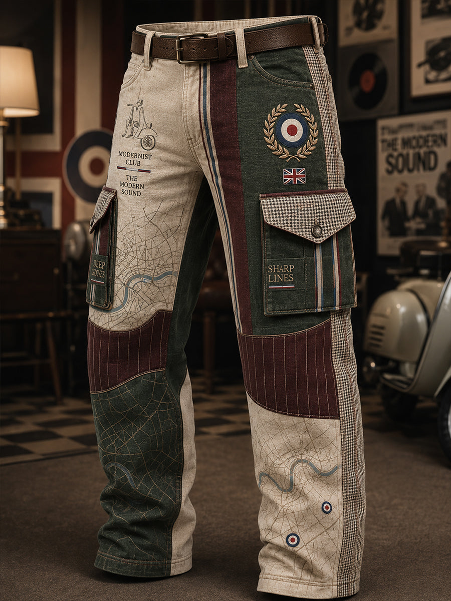 Men's British Paul Weller Modern Culture Business Style Casual Work Trousers