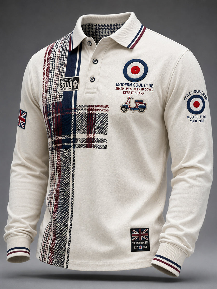 Men's British Paul Weller Modern Culture Business Style Long Sleeve Shirt