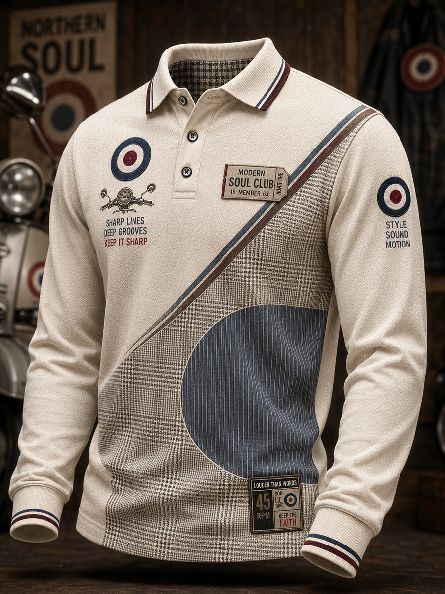 Men's British Paul Weller Modern Culture Business Style Long Sleeve Shirt