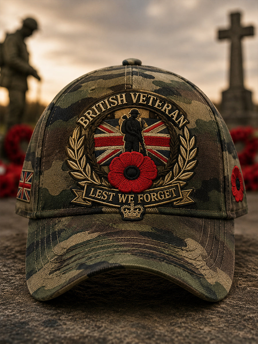 Men's Vintage Camouflage Hat With Military-Style Print