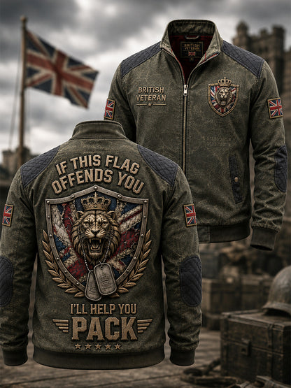 Men's IF THIS FLAG OFFENDS YOU I'LL HELP YOU PACK   Zipper Jacket