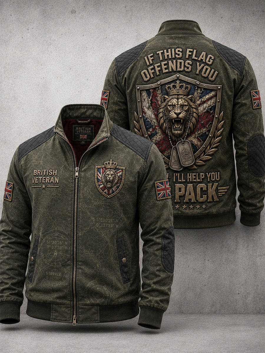 Men's IF THIS FLAG OFFENDS YOU I'LL HELP YOU PACK   Zipper Jacket