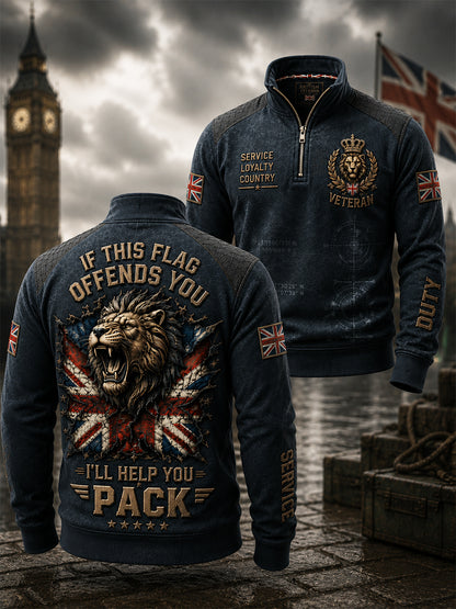 Men's IF THIS FLAG OFFENDS YOU I'LL HELP YOU PACK  Zipper Hoodie