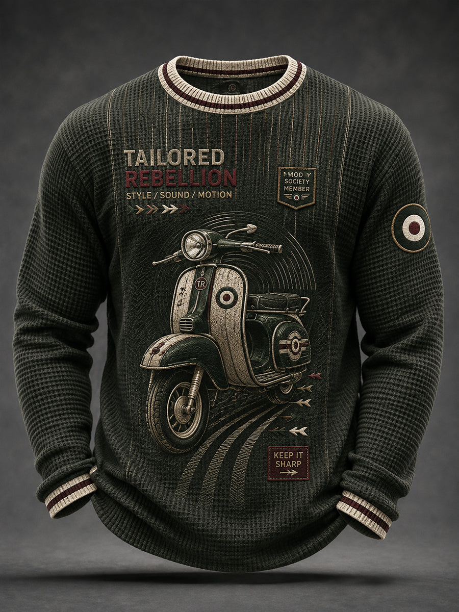 Men's Paul Weller And British Mod Culture Waffle Long Sleeve T-Shirt