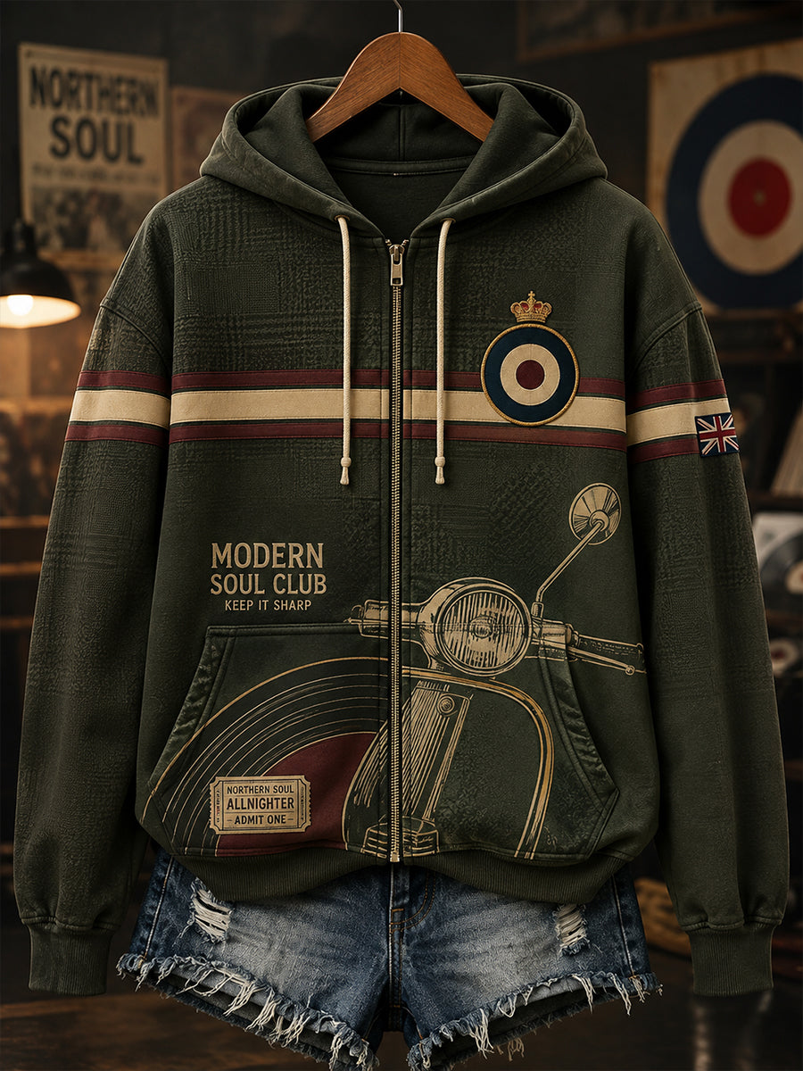 Women's Paul Weller and British Mod Culture Zip-Up Hoodie