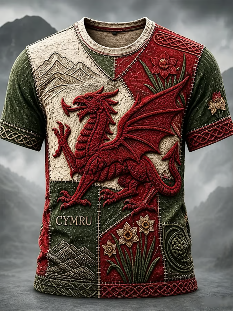 Men's Welsh print short sleeves t-shirt