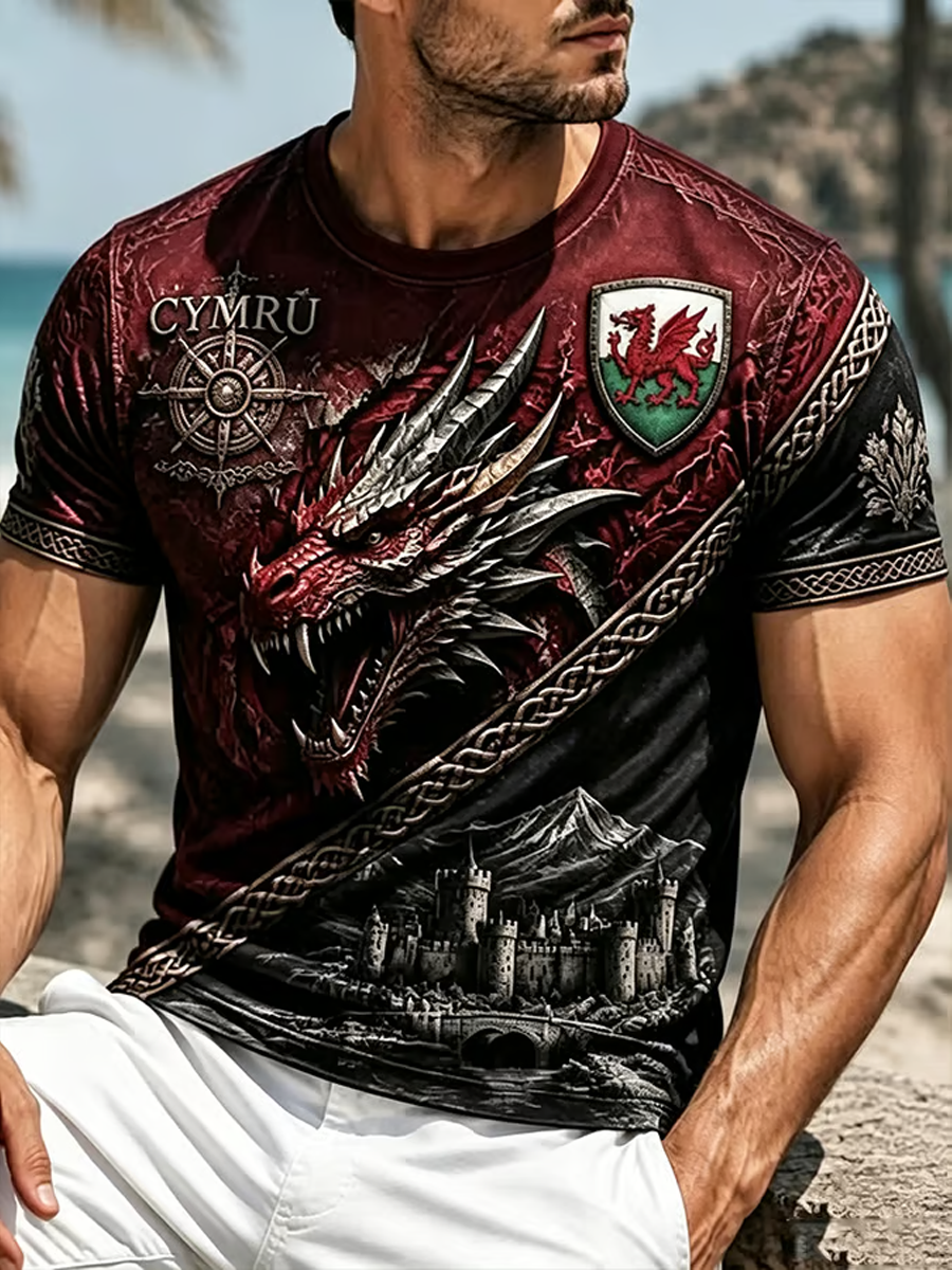 Men's Welsh print short sleeves t-shirt