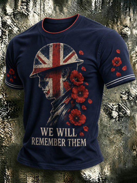 Men's WE WILL REMEMBER THEM Printed T-shirt